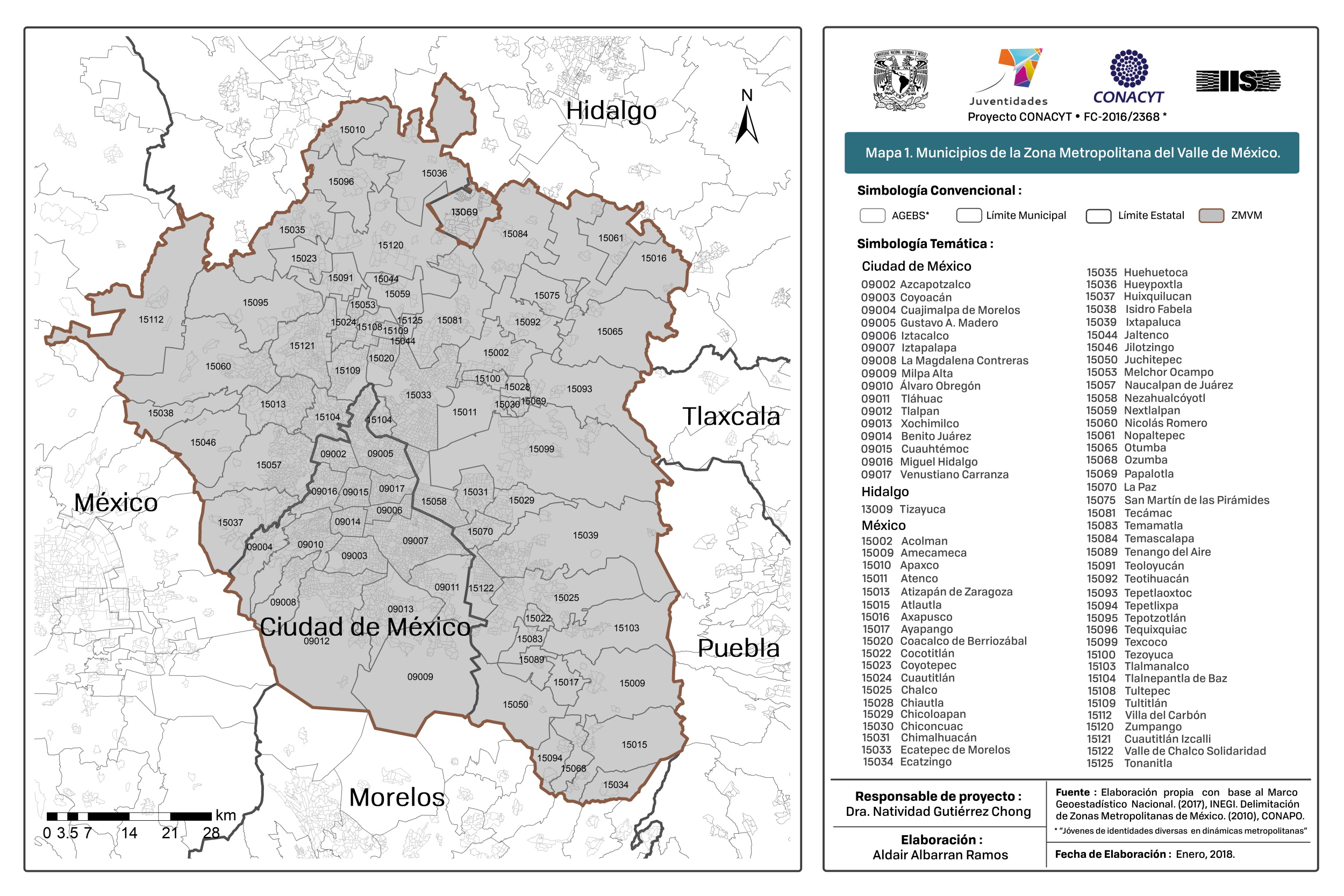 Mapa 1. Municipios de la Zona Metropolitana del Valle de México